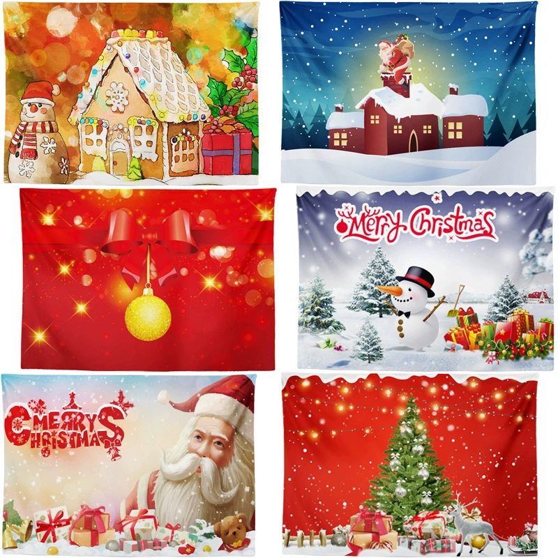 Трансграничная Горячая Рождественская серия гобелен живопись фон стены гобелен ткань может быть настроена