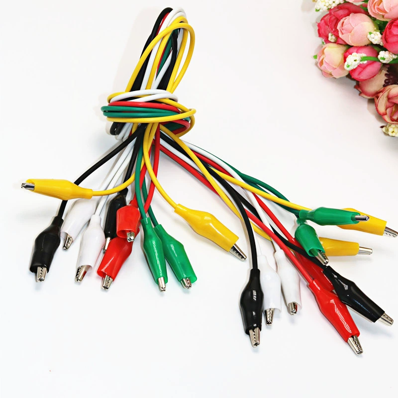 Цветная тестовая линия с зажимом из кожи аллигатора, большой и средний малый размер, тестовая линия источника питания, провод шнура питания 50 см, завод