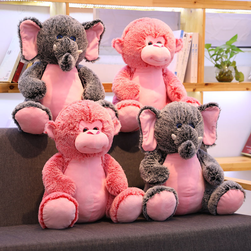 Monkey elephant doll plush toy foreign t...