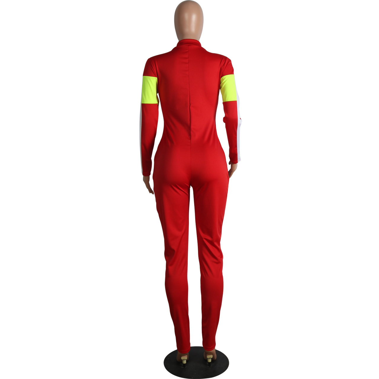 Popular Sports Deep V Plunge Multi Color Jumpsuit