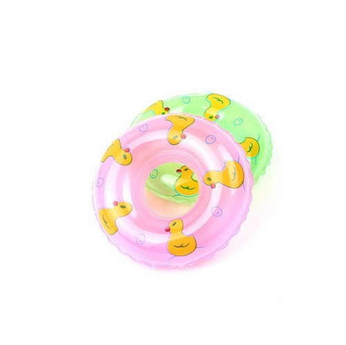 Mini small swimming ring for children playing in the water and bathing toys little yellow duck accessories milk tea shop donut small swimming ring wholesale