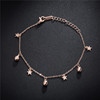 Golden ankle bracelet stainless steel, accessory, Korean style, pink gold, simple and elegant design, wholesale