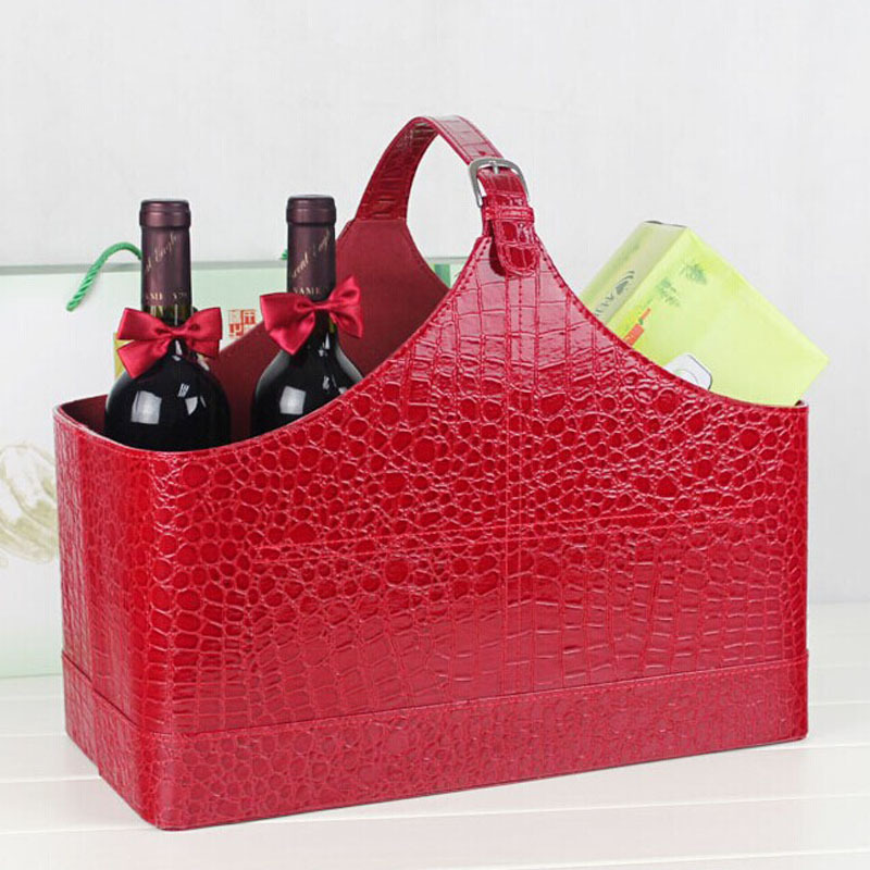 公司开业企业福利节日伴手礼篮礼品皮篮手提篮送礼储物篮收纳篮