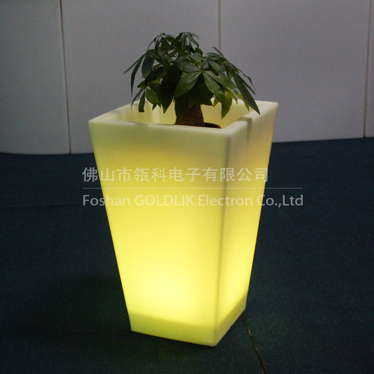 瓴科 LED发光家具 发光花盆遥控充电LED发光花盆 夜景园林装饰