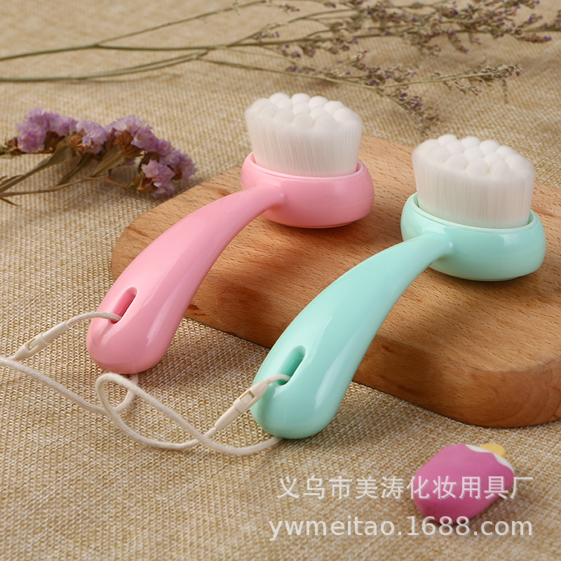 蓓姿矽膠洗臉刷雙面站立臉部毛孔清潔器卸妝洗面刷軟毛