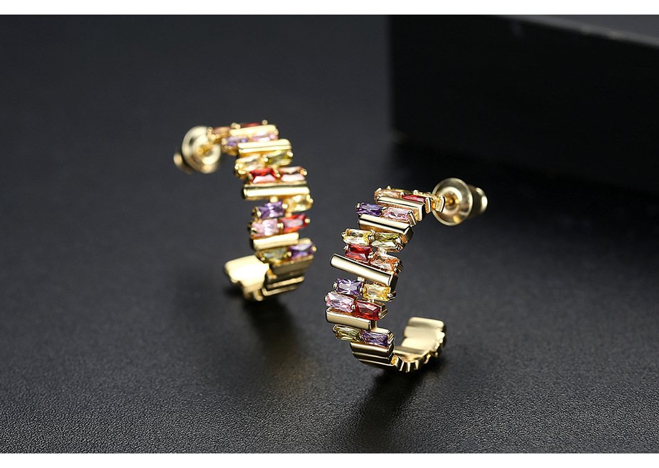 Jinse Coloré Boucles D'oreilles Coréenne Style Minimaliste Creative Nouvelles Dames Banquet Boucles D'oreilles Boucles D'oreilles Usine En Gros Cadeau display picture 7