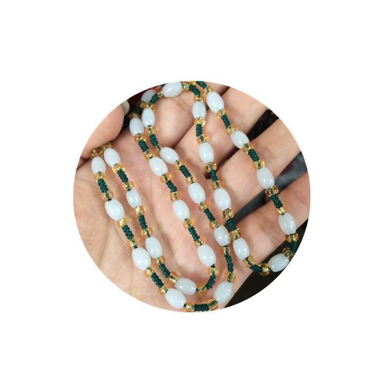 Woven necklace cord jade from pearl, pendant, strap, DIY