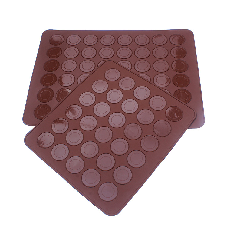 30孔48孔大小号圆形马卡龙垫Macarons硅胶烤箱烤盘垫烘焙隔热工具
