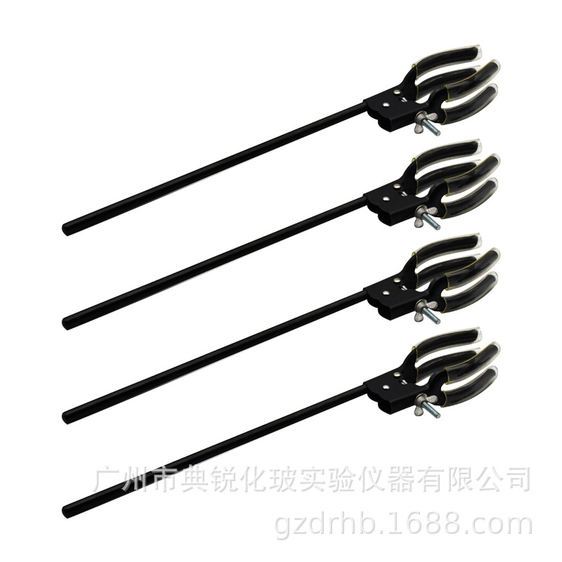 現貨供應黑色鐵質四爪萬能夾 加長冷凝管夾 四爪加長型量大從優