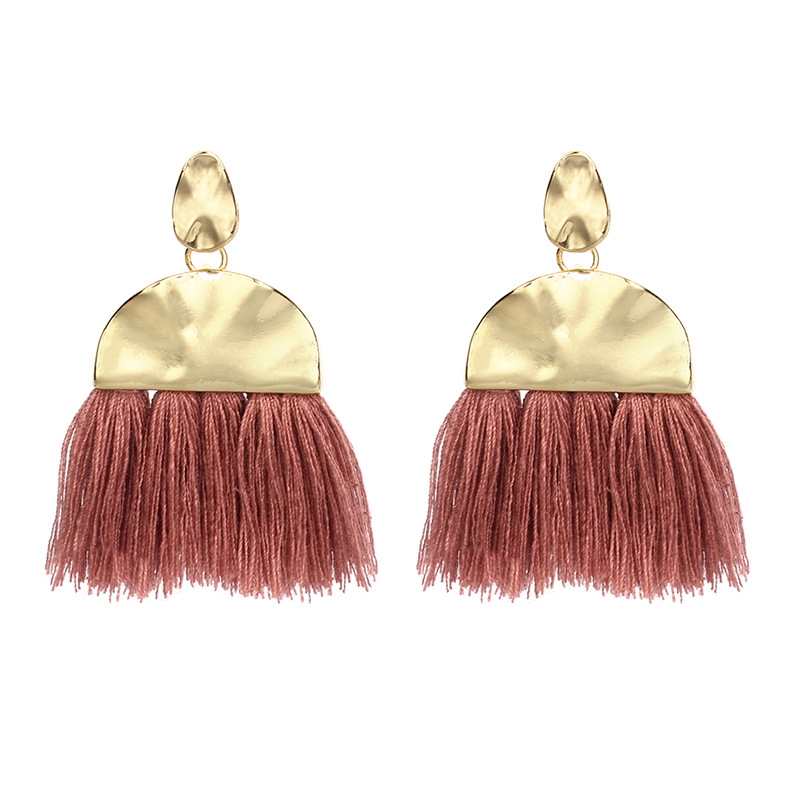 15g Weight Earrings Classification Travel Occasion Women'S Gender Rose Red, White, Pink, Green, Yellow, Black Color Fashion New Fringed Geometric Exaggerated Wild Fan-shaped Bohemian Ethnic Style Earrings For Women 2