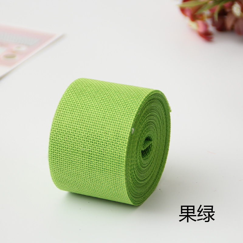 Cinta de lino de imitación DIY decoración de la boda 5CM color poliéster rollo de lino decoración del partido ventas directas de la fábrica