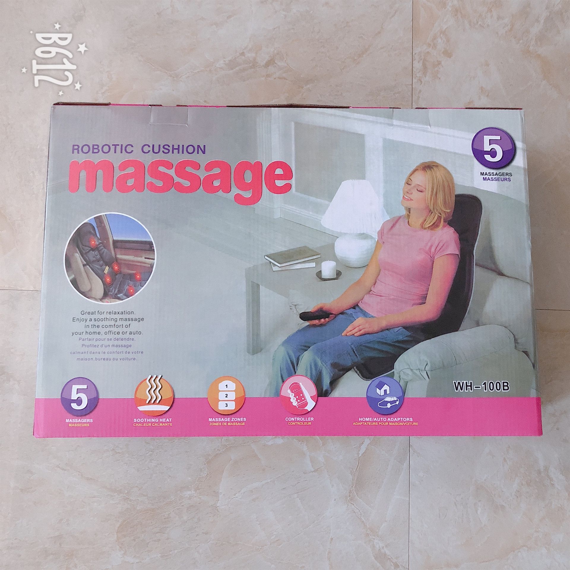 Cojín de masaje para coche, respaldo masajeador cervical y lumbar, asiento vibrador portátil