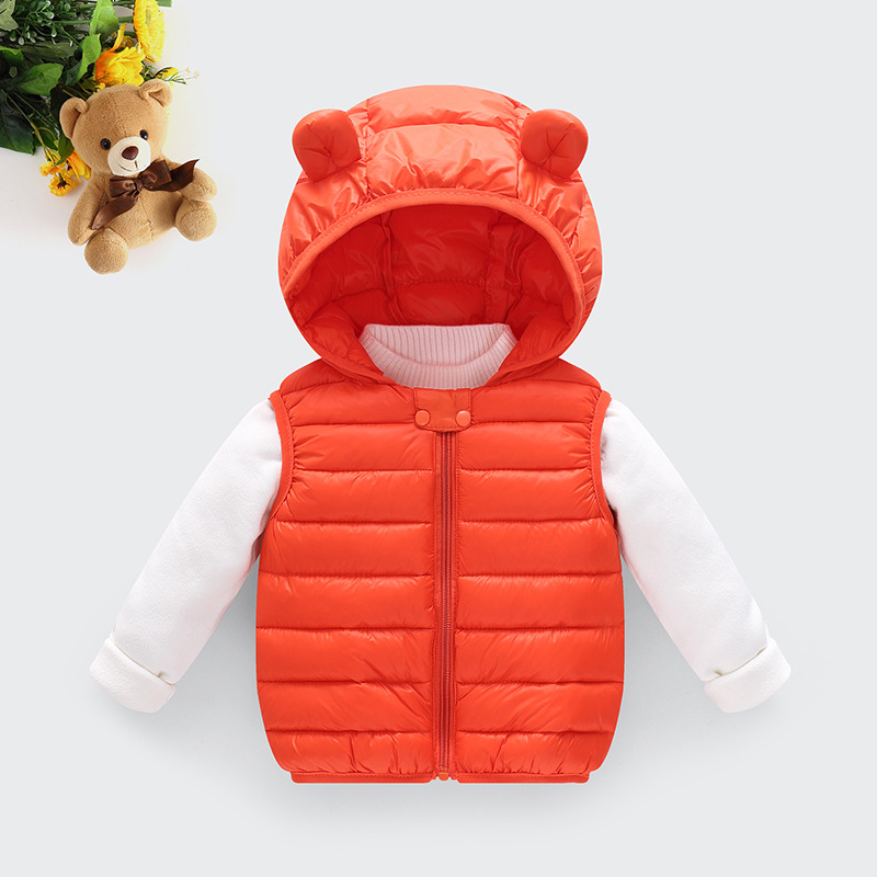 Ropa para niños 2020 Nuevo Chaleco de algodón para niños y niñas con capucha orejas chaleco ligero para niños chaleco infantil
