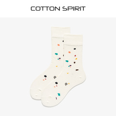 Cotton Spirit White Socks Women Crew Socks Japanese Korean Personality Irregular Polka Dot School Style Fashion Socks