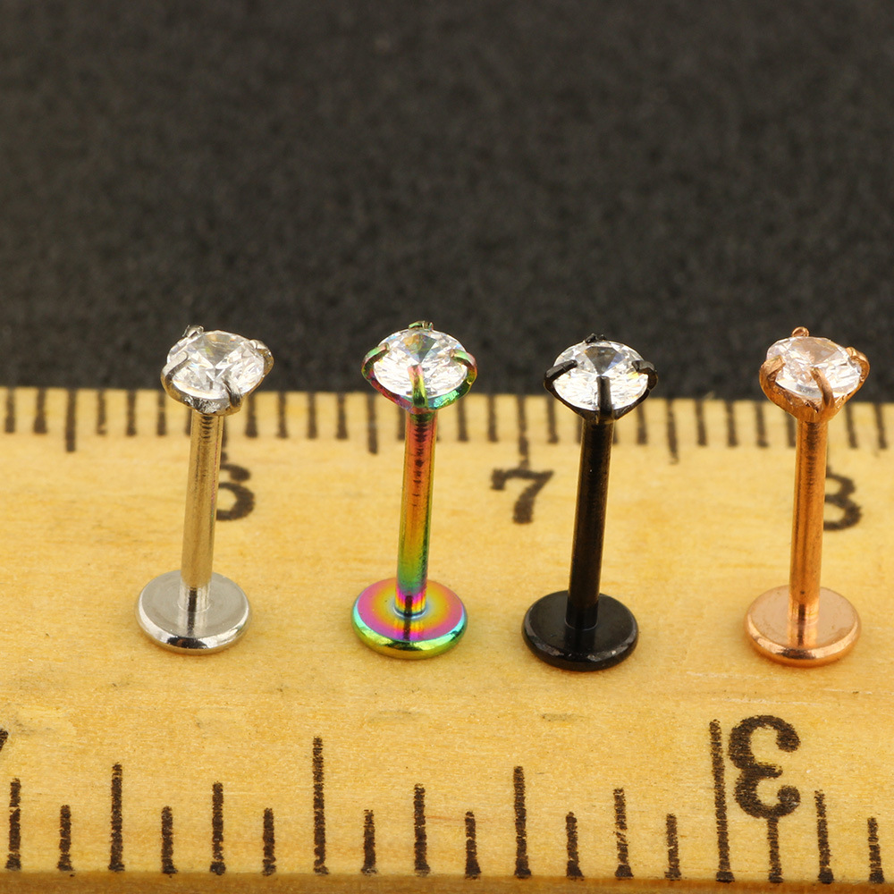 Fashion Rhombus Stainless Steel Inlay Ear Studs 1 Piece