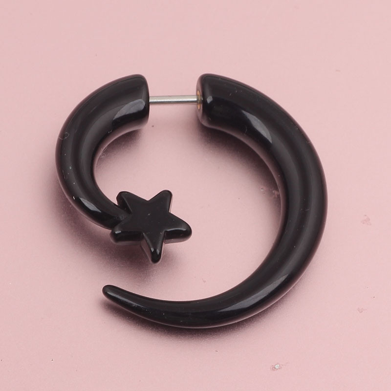 Acrylic Fake Snail Ear Piercing Earrings Asymmetric Geometric Style detail image 7