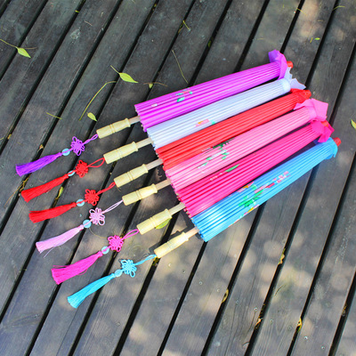 古风绸布舞蹈伞舞台演出摄影油纸伞旗袍走秀网红汉服女走秀道具伞