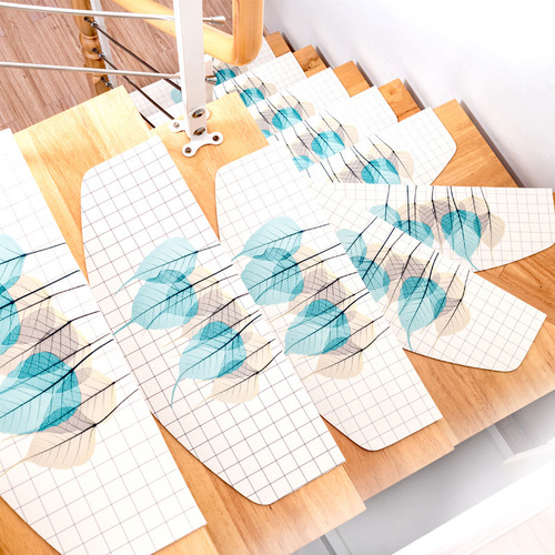 Cross-border exclusive home staircase step mat self-adhesive no glue washable step sticker leather floor mat foot pad PVC