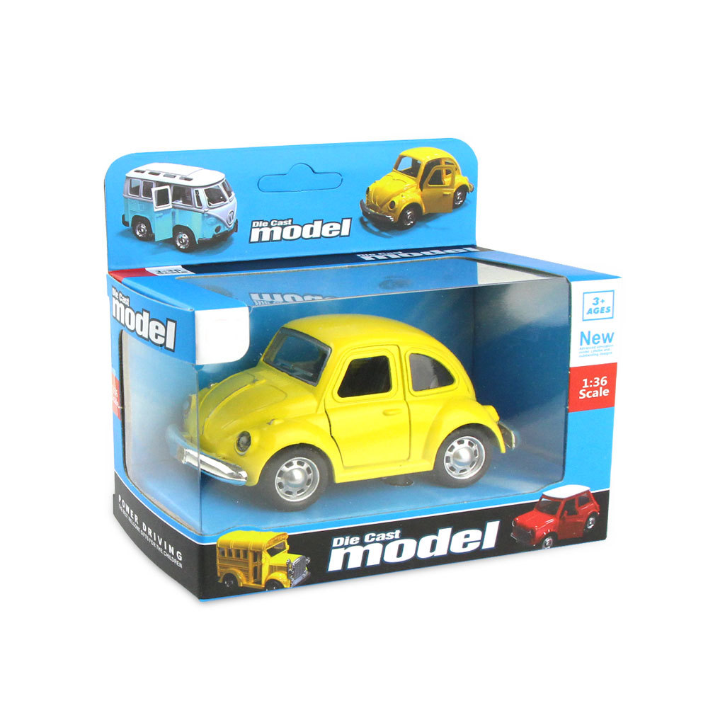 跨境迷你仿真1:36合金车回力老爷车儿童益智回力可开车门玩具车模