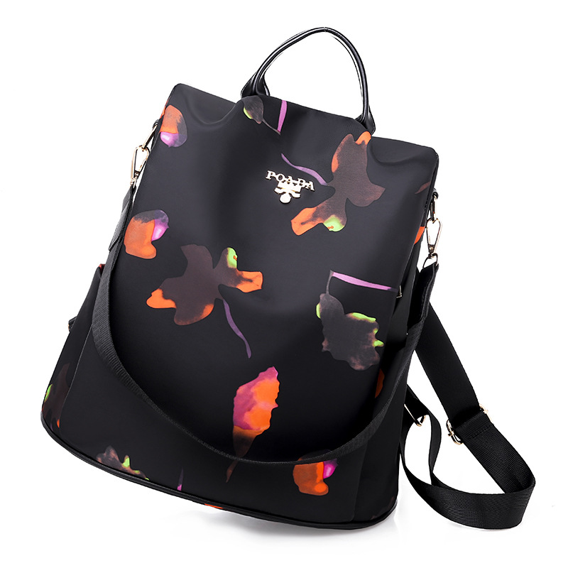 2019新款韩版时尚花色双肩包女 牛津防盗旅行背包单肩手提双肩包