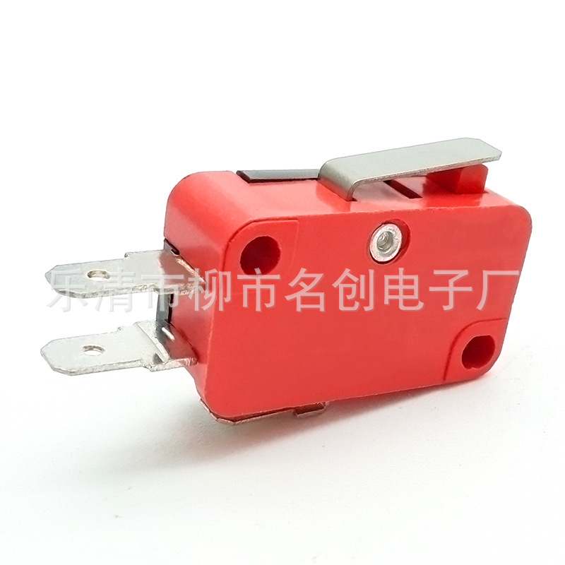 供应小型限位行程开关带直柄 红色微动开关带金属短柄电源开关