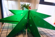 2020年新款聖誕新年裝飾用品七角星掛件吊頂掛飾塑料星星立體鏤空