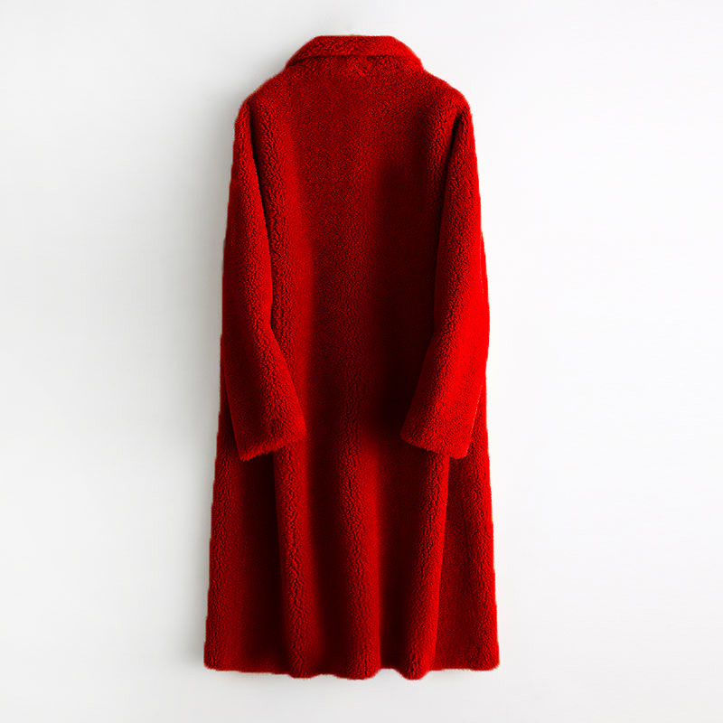 Women's Lambswool Fur Coat, Elegant Long Winter Jacket For Women_voghion.com