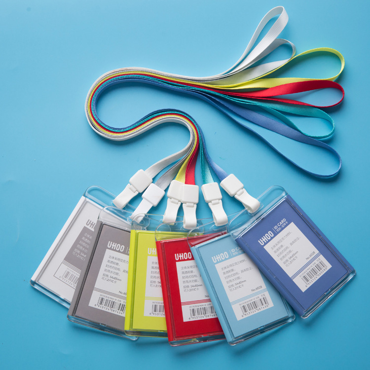 优和6028亚克力证件卡套 批发防雨证件胸牌挂绳防尘卡套挂绳定制|ru