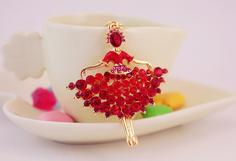39g Weight Alloy, Metal Material Angel Pattern Unisex Gender Lake Blue, White, Red Color Ballet Girl Metal Pendant Keychain 5