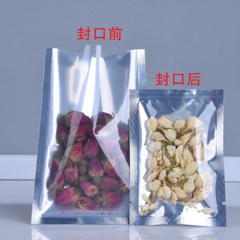 Aluminum-Plated Matte-Finish Pouches, Semi-Transparent Bags, Aluminum Foil Composite Packaging Bags for Food, Powder & Facial Mask &ndash; 100 Pieces