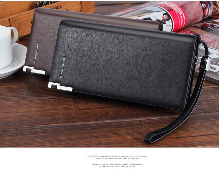 Long Wallet Men's Multi-card Zipper Clutch Bag Simple European And American Style Factory Sales display picture 1
