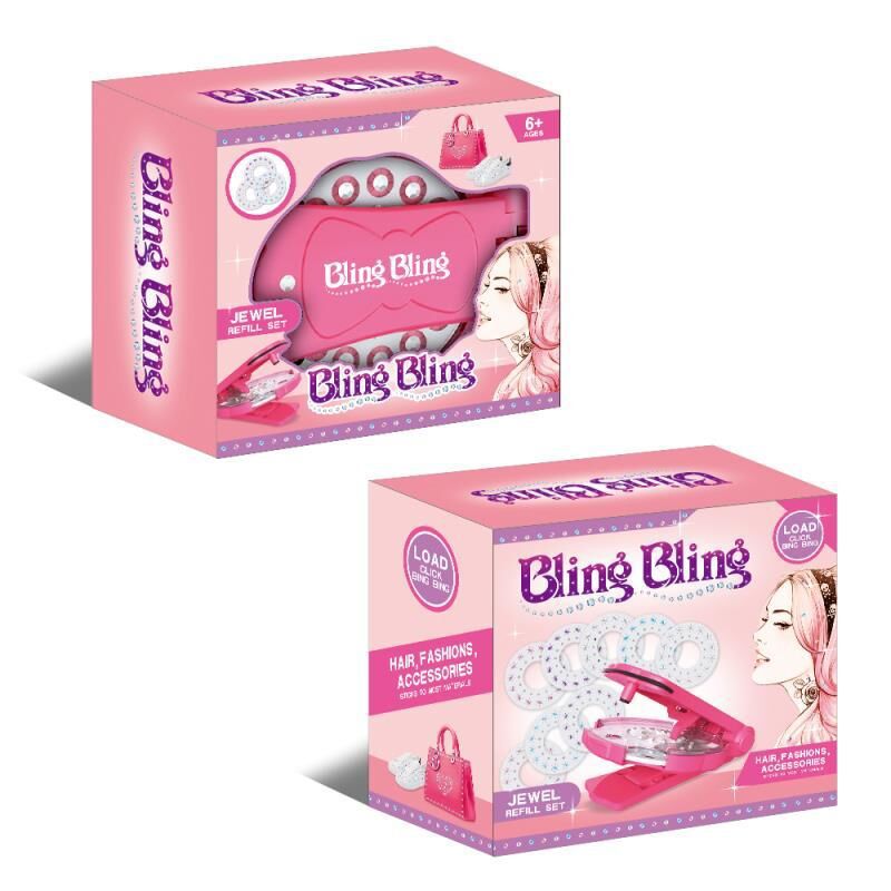 Blinger juguetes de maquillaje blingbling taladro de uñas niña jugar casa palo taladro de juguete