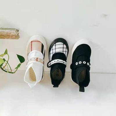 2019秋季新款儿童针织布魔术贴休闲短靴飞织高帮袜子鞋幼儿园鞋|ms