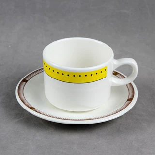 长期供应 定制礼品赠品密胺带带印花杯 彩色密胺美耐皿咖啡杯