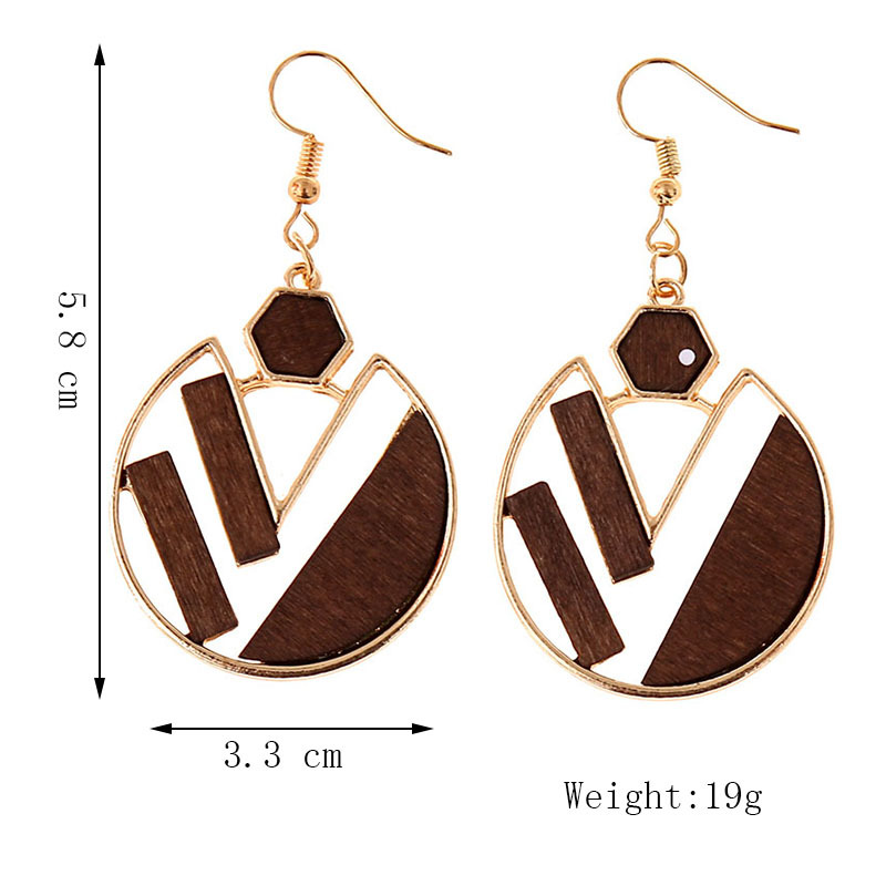 1 Pair Fashion Geometric Wood Handmade Women's Drop Earrings display picture 37