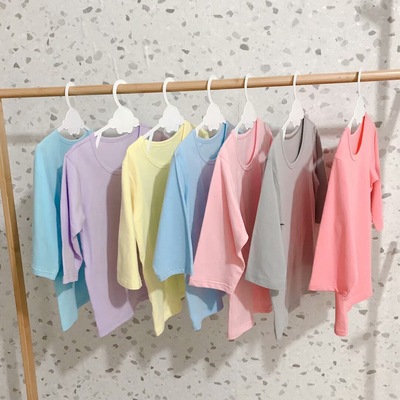 柔如一件代发四季空调服儿童睡衣男童女童棉七分袖家居服宝宝套装|ru