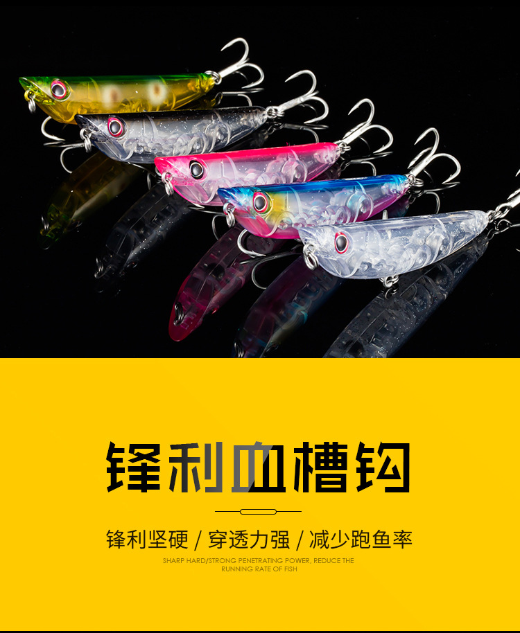 Small Popper Fishing Lures 80mm 9.5g Hard Plastic Baits Fresh Water Bass Swimbait Tackle Gear