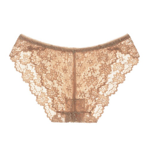 Sexy water-soluble lace underwear for women, ultra-thin, seamless, low-waist, hip-lifting, transparent briefs