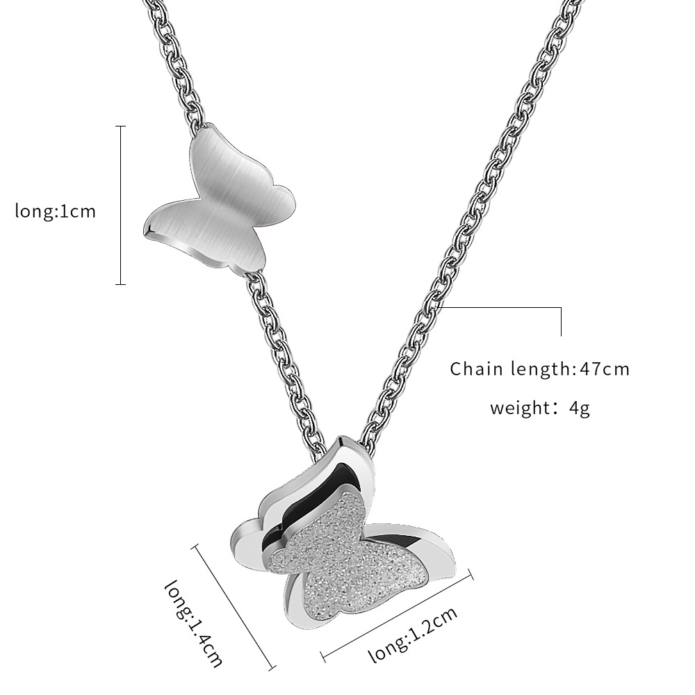 Simple Style Butterfly Titanium Steel Plating Pendant Necklace display picture 1