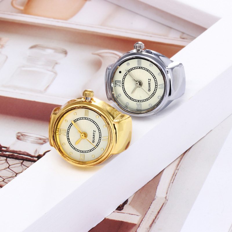 Unisex Gender Casual, Novelty Style Casual Novelty Round Single Folding Buckle Ring Table Quartz Ring Table Watch