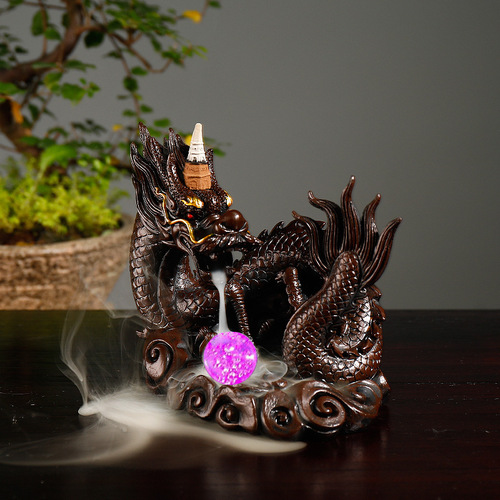 Cross-border new product reverse flow incense burner, creative large Chinese dragon reverse flow sandalwood incense burner craft home decoration ornament