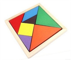Direct Manufacturer Sale Wooden Children's Small Tangram Puzzle Baby DIY Handmade Jigsaw Brain Development Early Education Toy
