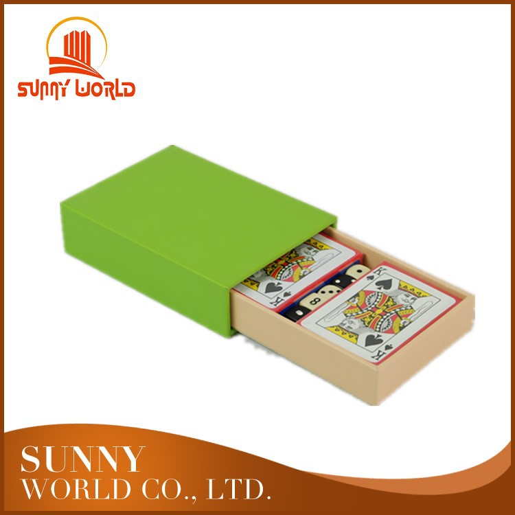 方形书本式扑克牌盒两副装定制高档皮革抽拉式扑克盒批发PU皮牌盒|ru