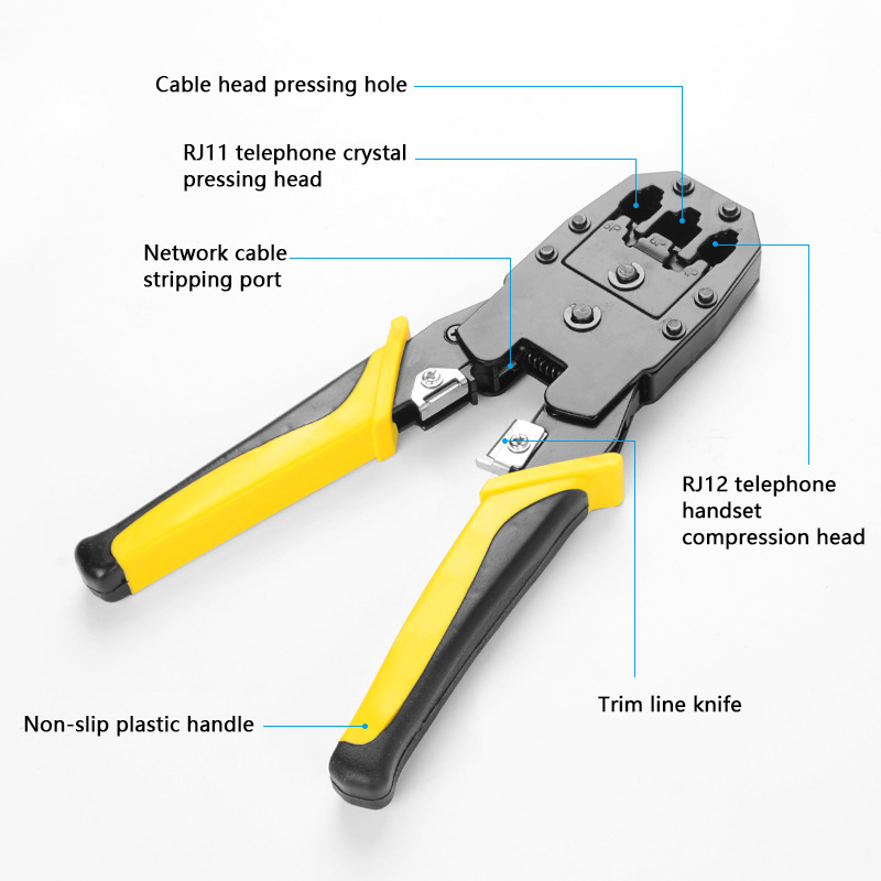 Handskit Rj45 Rj11 Rj12 Network Cable Pliers Spring Crimping Pliers Single Pliers Export