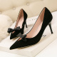 899-2 han edition fashion sexy party with suede shoes fine shallow pointed bow mouth high-heeled shoes women's shoes