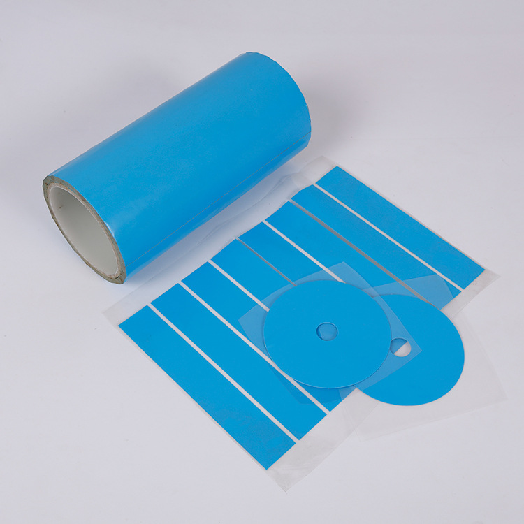 供应蓝色导热胶带PET高温玻纤导热双面胶LED散热器导热强粘双面胶