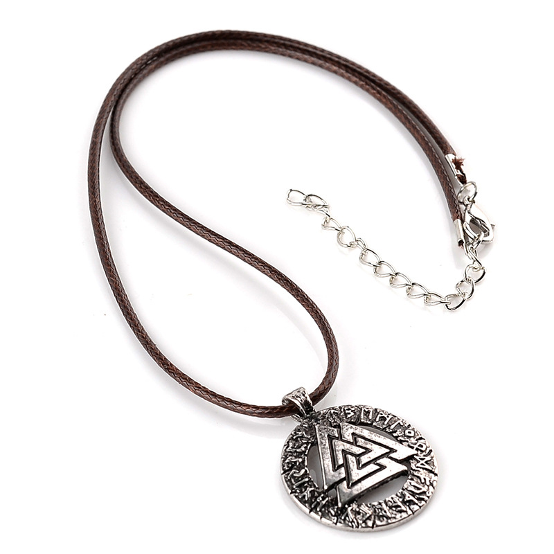 Fashion retro Viking Scandinavian Clavicle Chain Geometric Triangle alloy Necklace