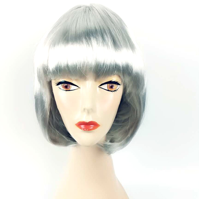 Mufei transfronterizo especial para la peluca de color BOB cubierta de la cabeza de los estudiantes productos de fiesta peluca de cabello corto fabricantes