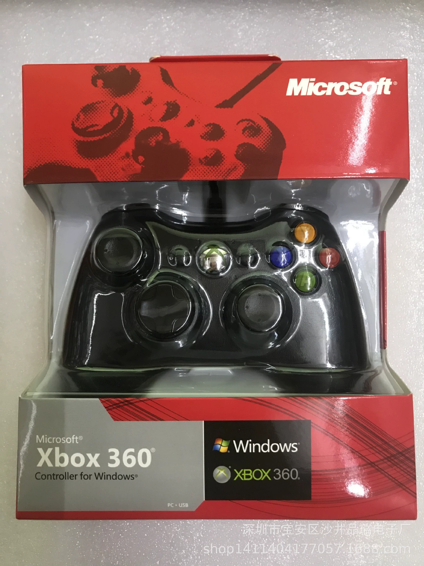 XBOX360 проводная ручка PC360 игровая рукоять двойная вязкость пояс упаковка красная коробка зеленая коробка нейтральная