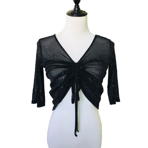 Belly dance tops new sexy 2024 oriental dance dance clothes spring and summer practice clothes beginners clothes to cover the belly